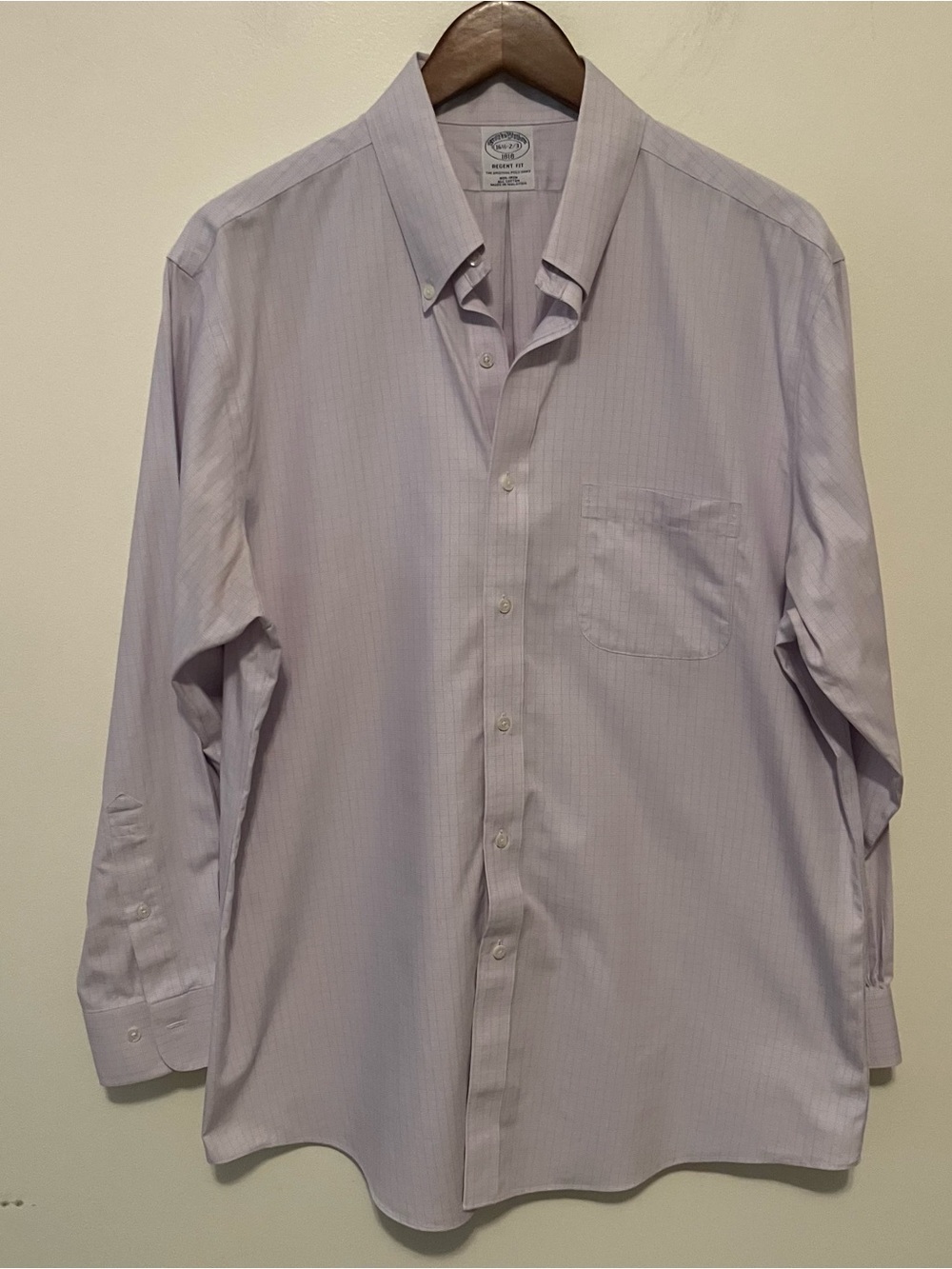 Brooks Brothers Regent Fit 16.5 2/3 Dress Shirt Pink Blue Check Preppy Office